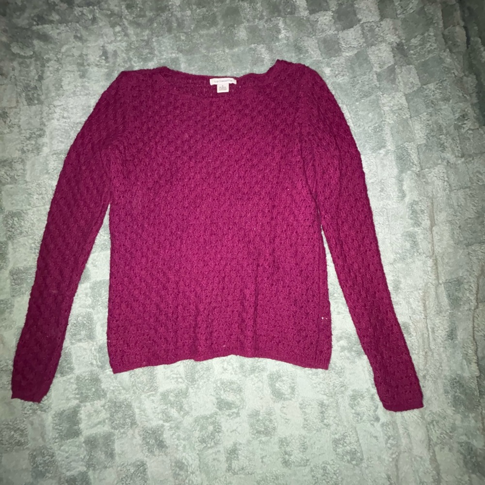 Liz Claiborne Women's Cable Knit Sweater - Magenta